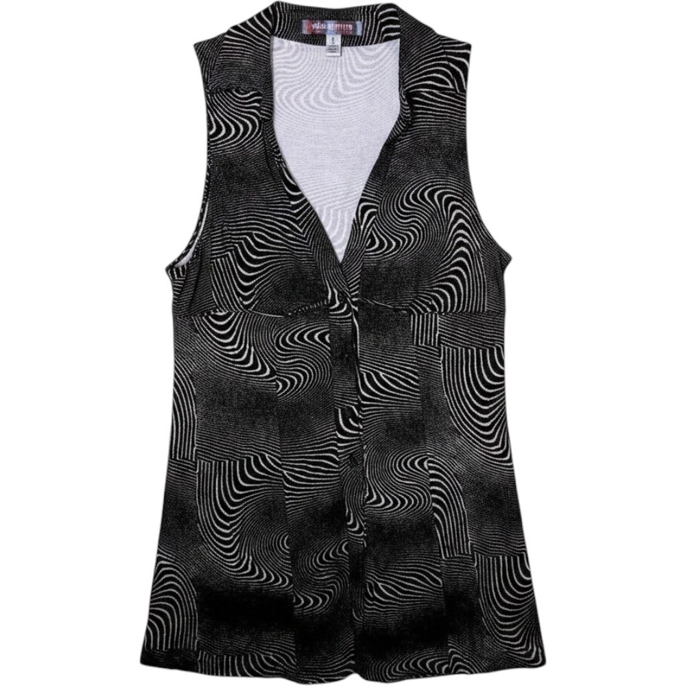 Urban Outfitters Black White Psychedelic Swirl Sleeveless Button Front dress S